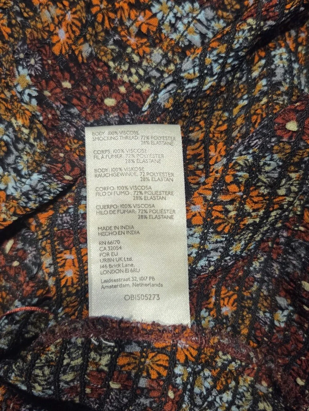 Free People Floral Smocked Puff Sleeve Blouse